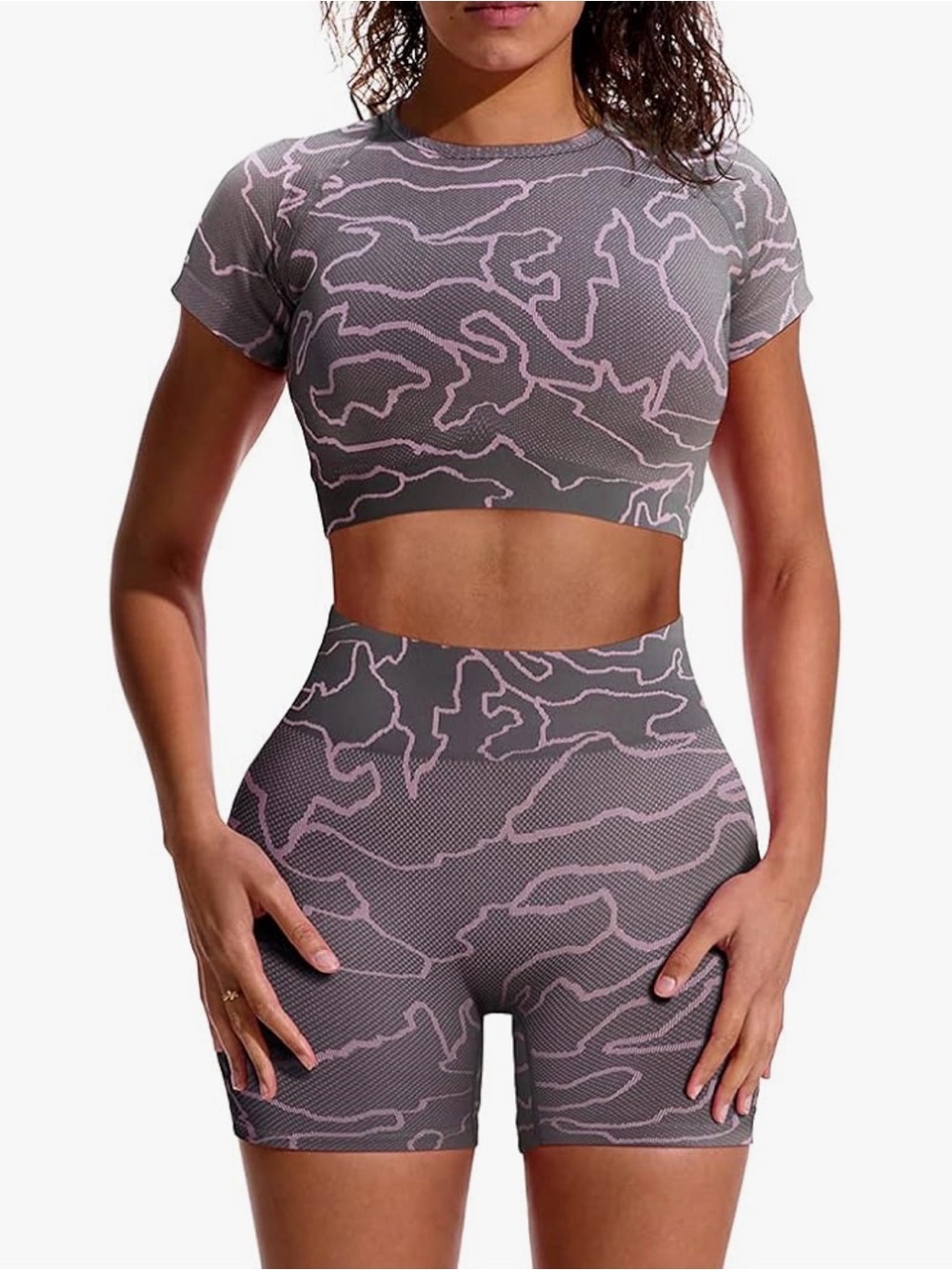 Grey & Pink 2 Piece Workout Set